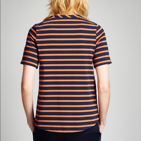 Belstaff Micah Striped Top Sz 38/XS Blue Orange - Picture 2 of 8